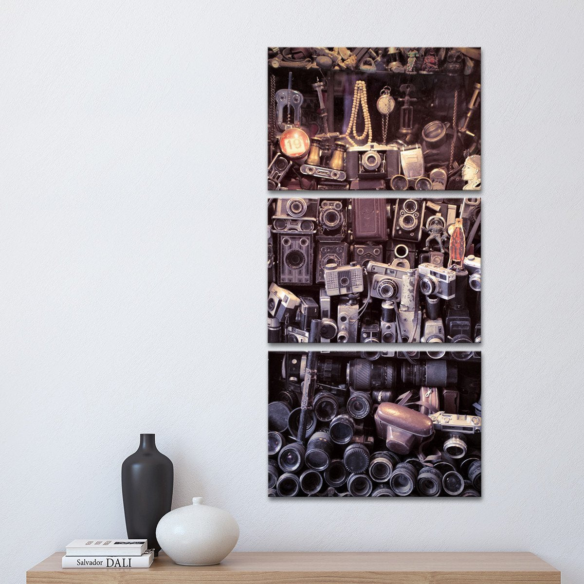 Old Cameras Multi Panel Canvas Wall Art