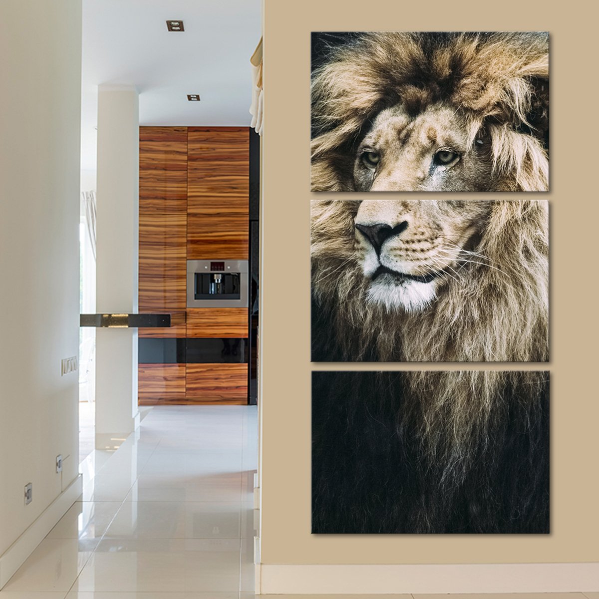 Old Lion Multi Panel Canvas Wall Art