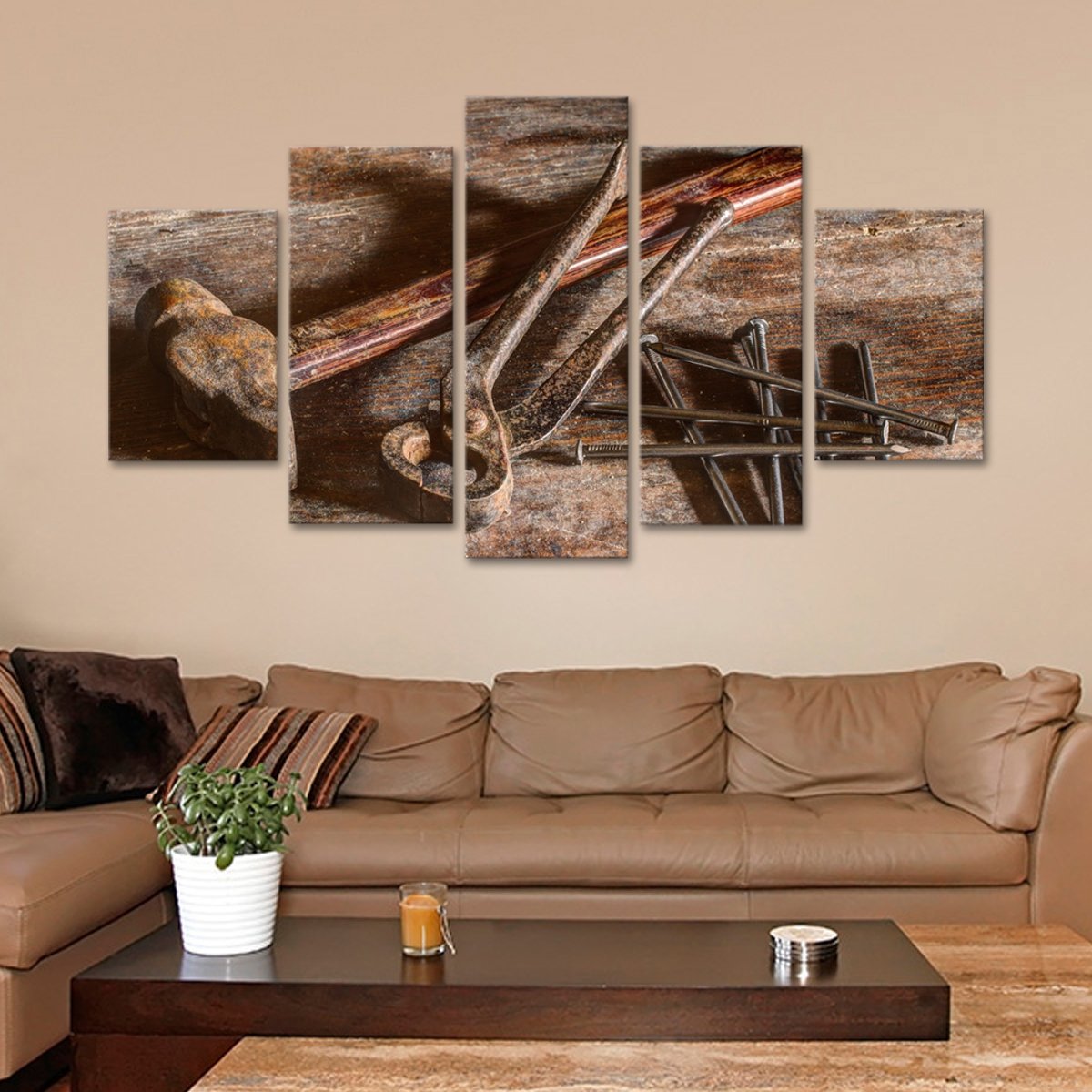 Old Tools Multi Panel Canvas Wall Art
