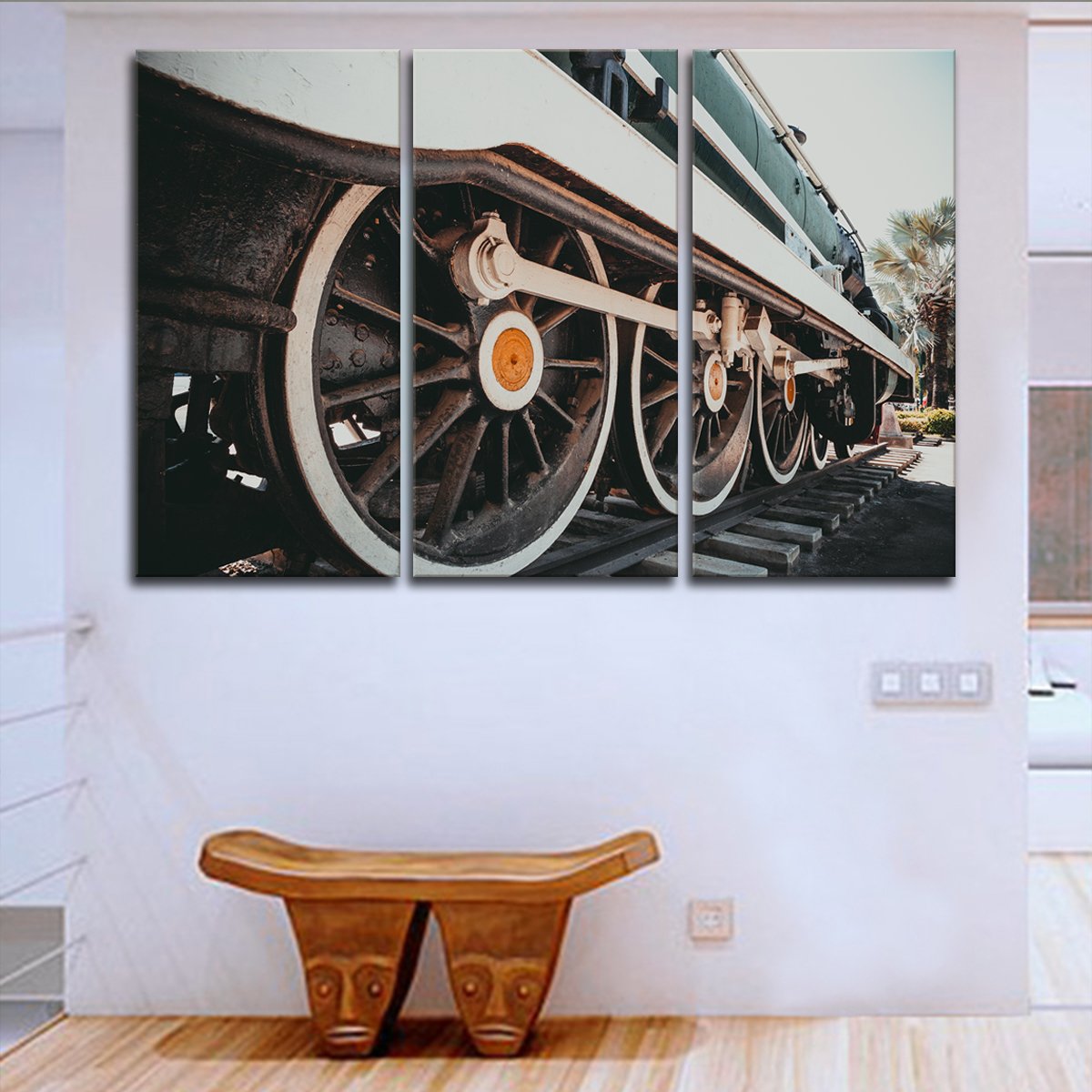 Old Train Multi Panel Canvas Wall Art