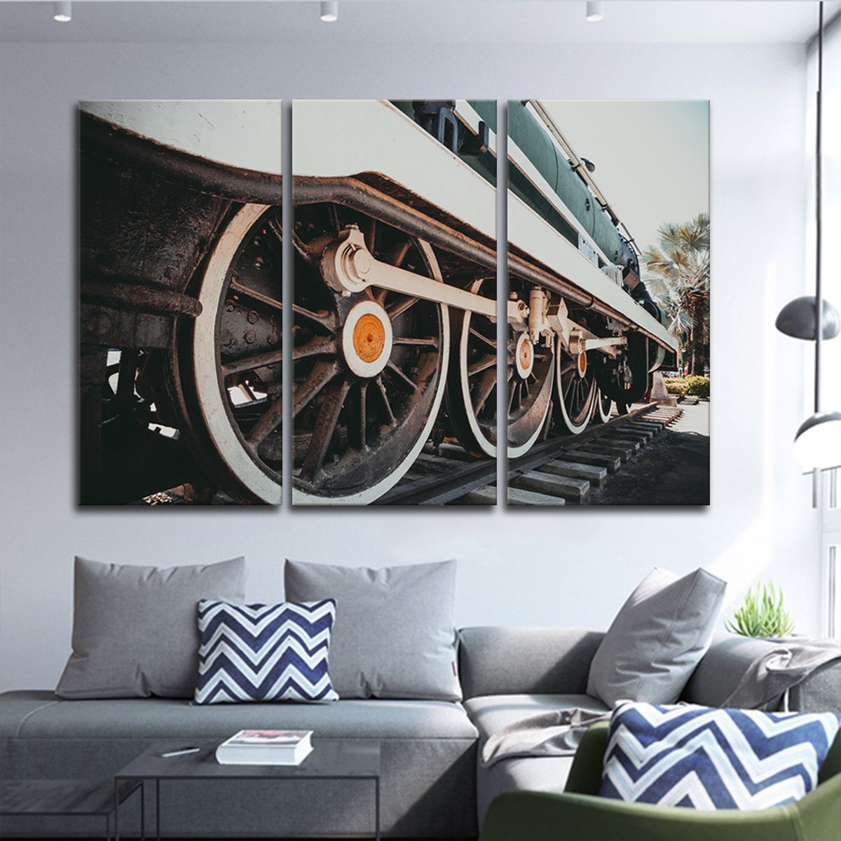 Old Train Multi Panel Canvas Wall Art