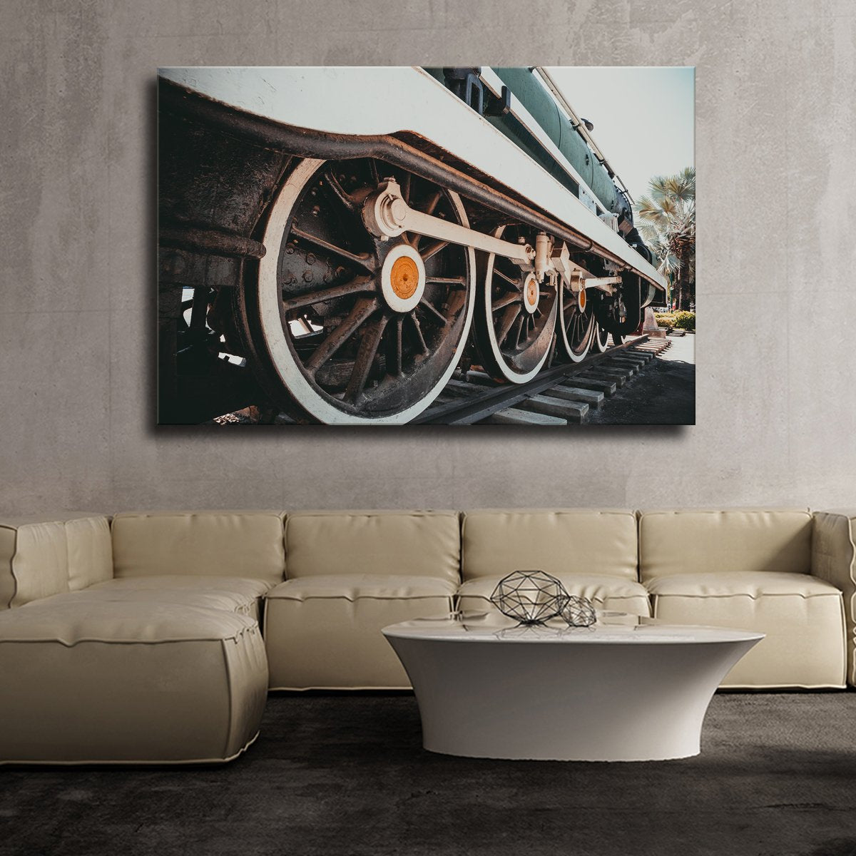 Old Train Multi Panel Canvas Wall Art