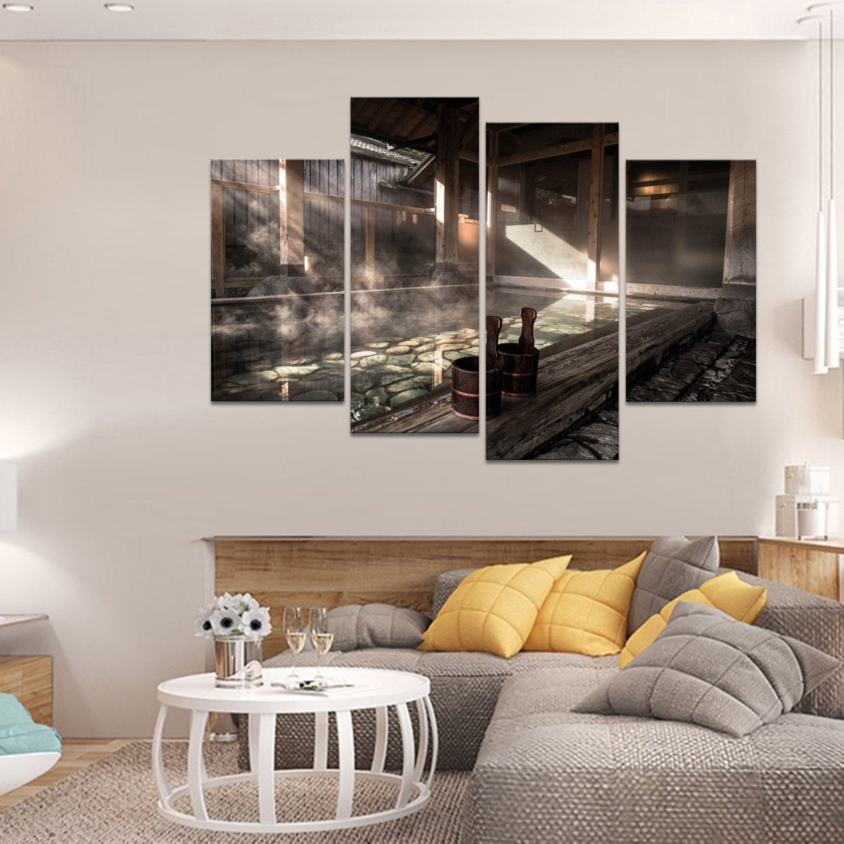 Onsen Multi Panel Canvas Wall Art