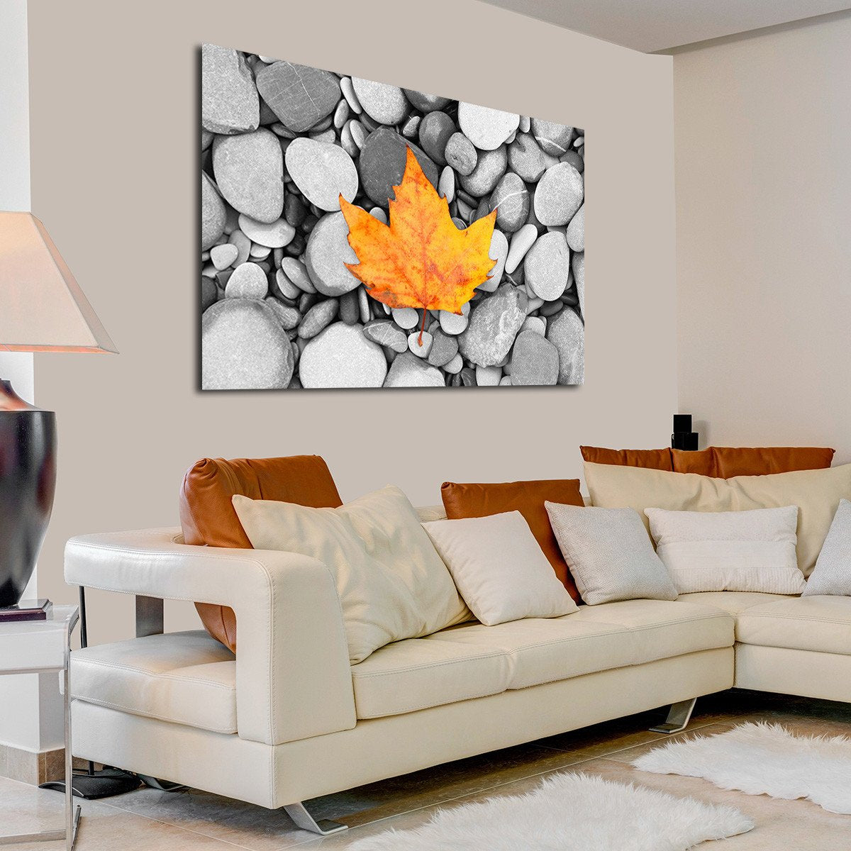 Orange Leaf Multi Panel Canvas Wall Art