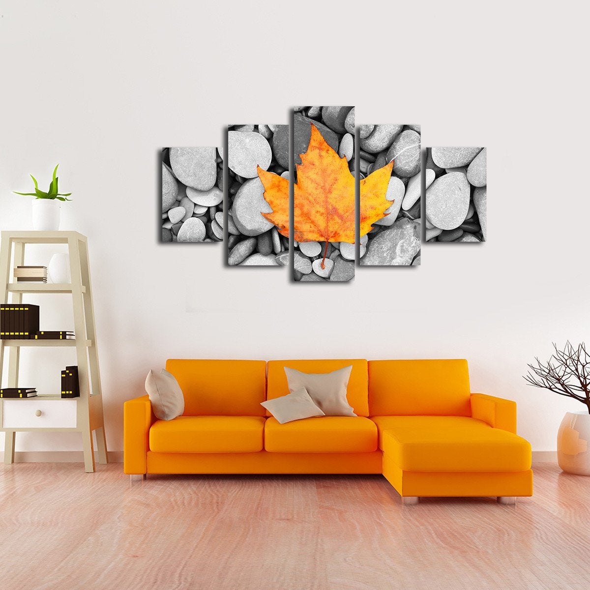 Orange Leaf Multi Panel Canvas Wall Art