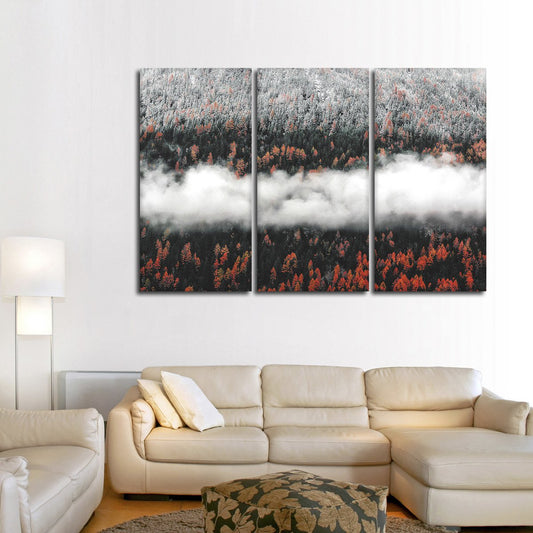 Orange Pine Trees Multi Panel Canvas Wall Art