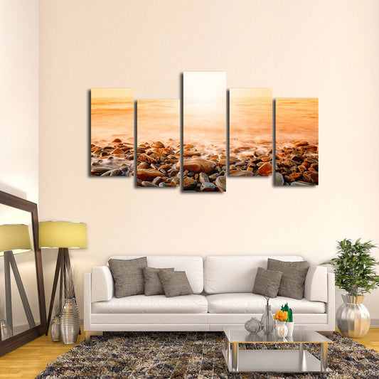 Orange Sunset Multi Panel Canvas Wall Art