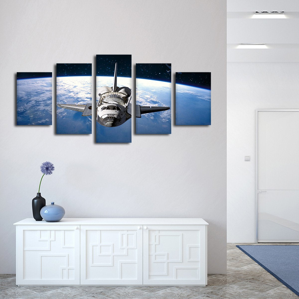 Orbiting Earth Multi Panel Canvas Wall Art