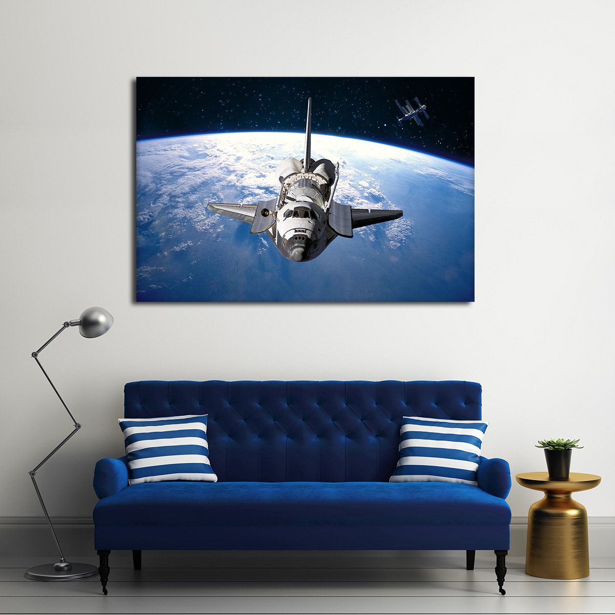 Orbiting Earth Multi Panel Canvas Wall Art