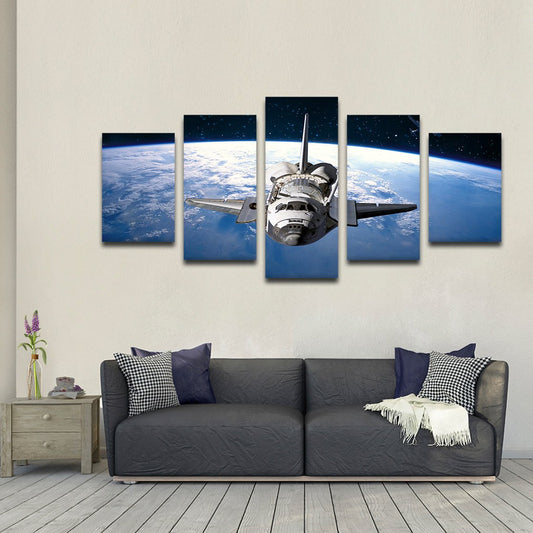 Orbiting Earth Multi Panel Canvas Wall Art