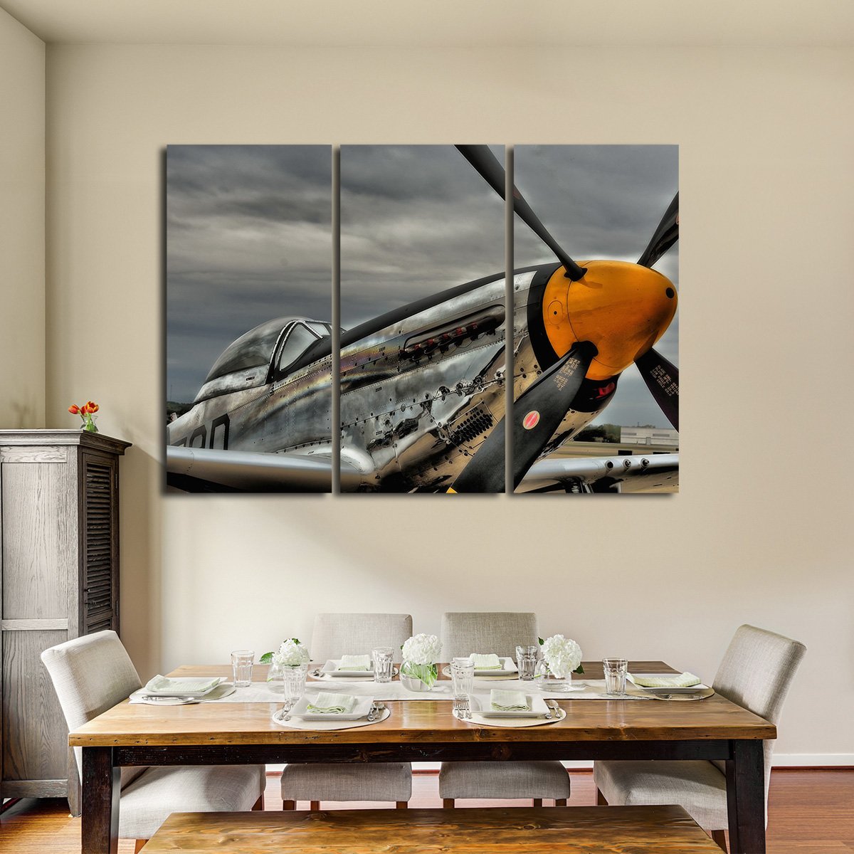 P51 Mustang Multi Panel Canvas Wall Art