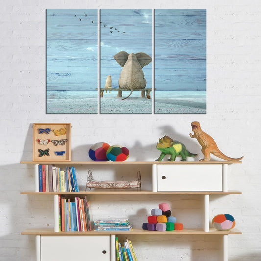 Elephant Daydream Multi Panel Canvas Wall Art