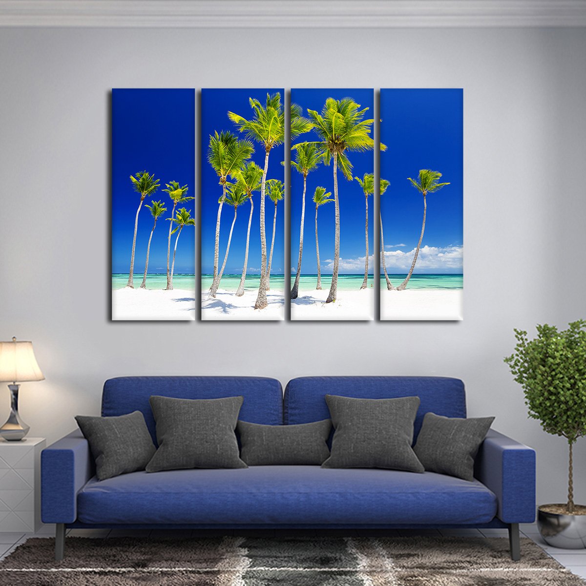 Palm Island Multi Panel Canvas Wall Art