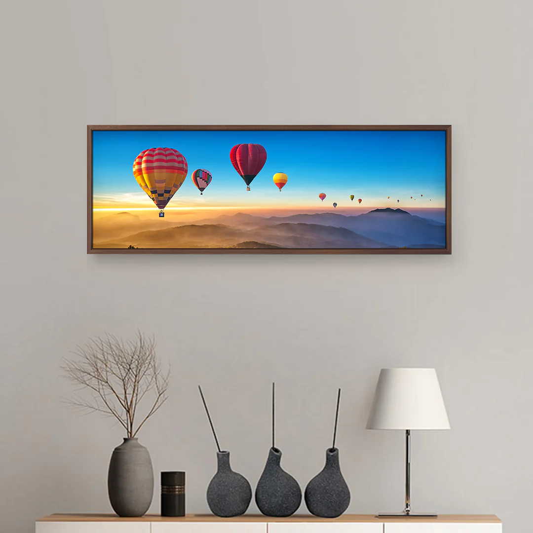 Panoramic - Framed Canvas Walnut