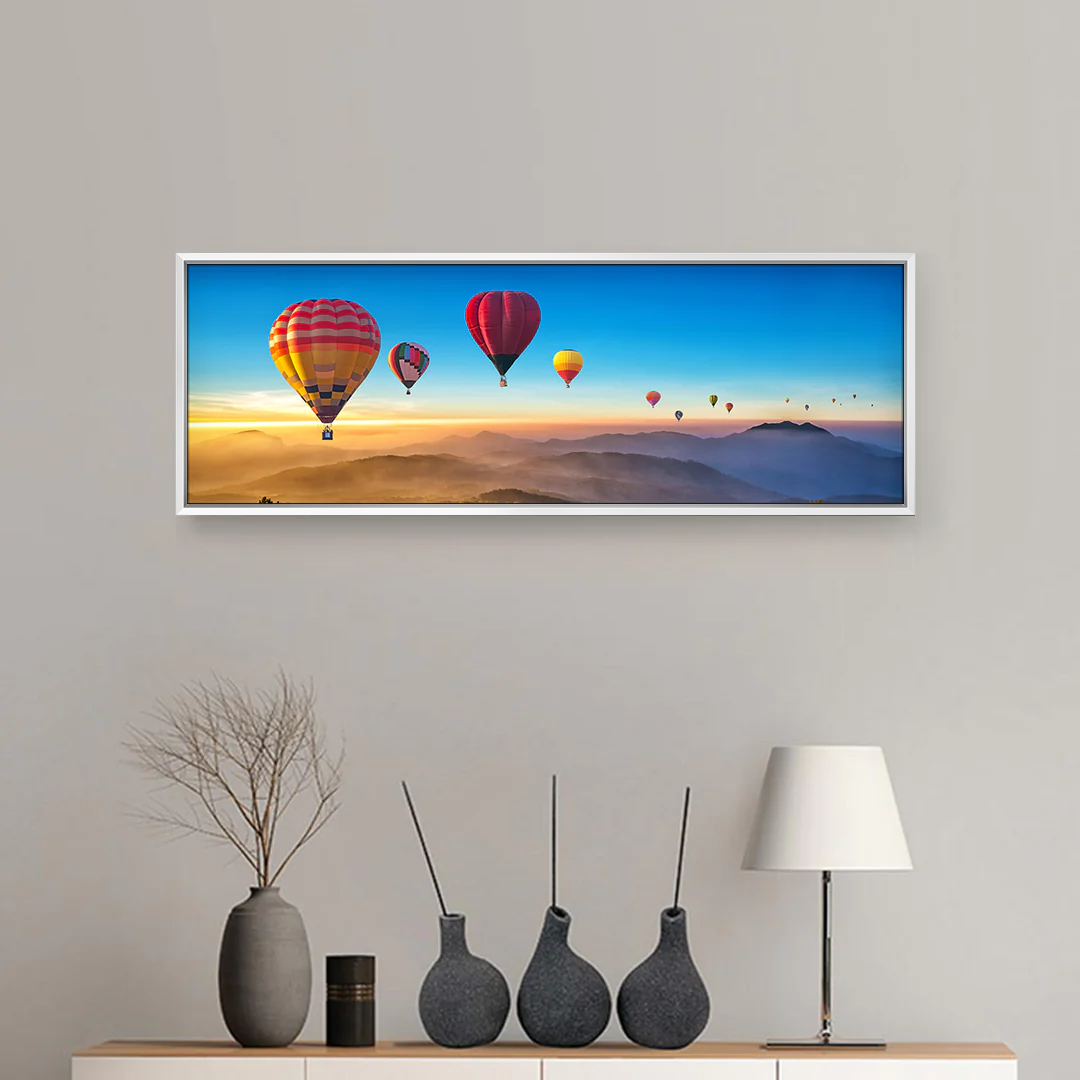 Panoramic - Framed Canvas White