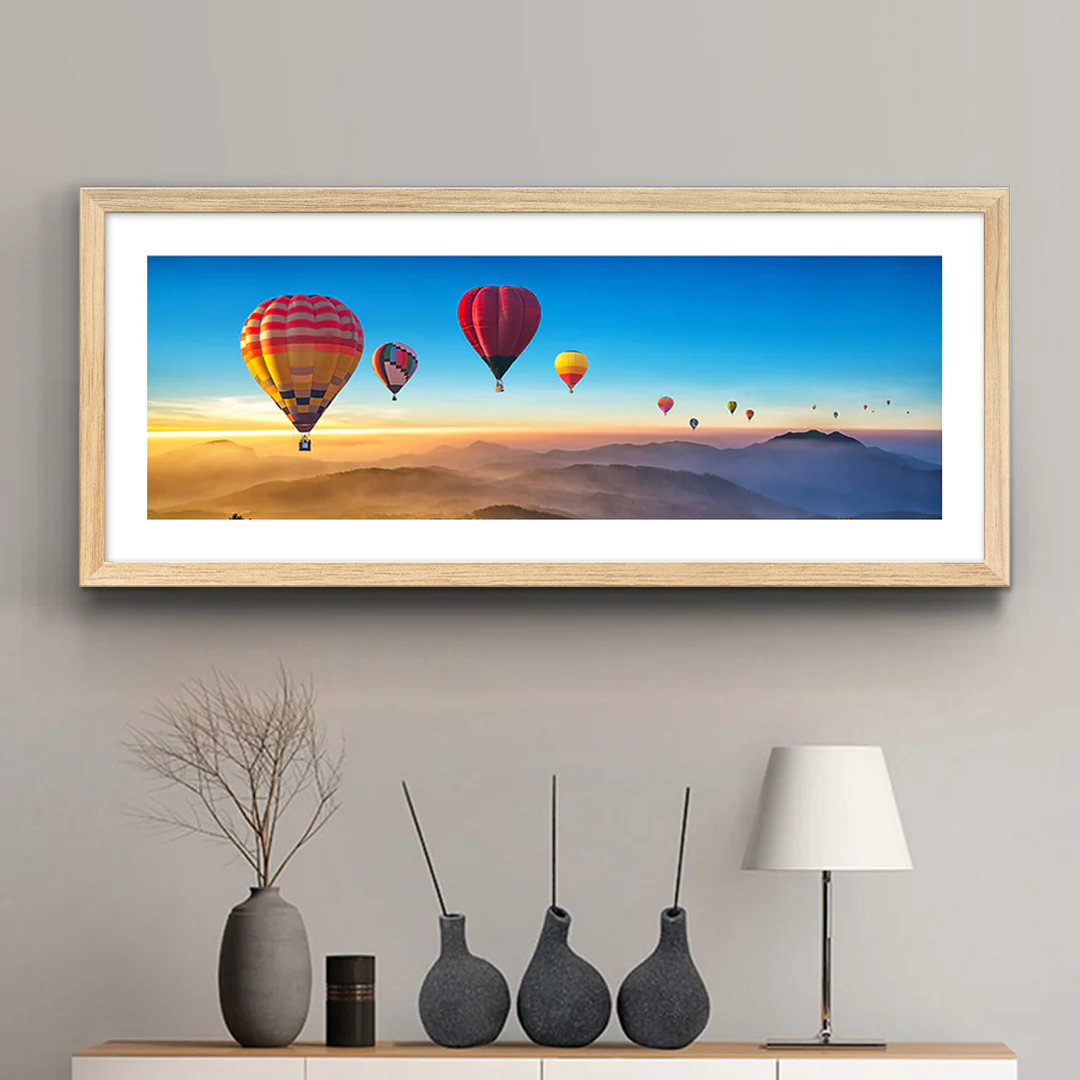 Panoramic - Framed Print Natural Wood