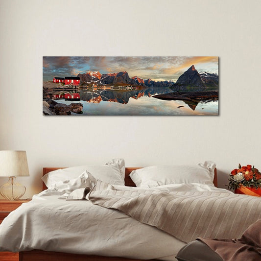 Panoramic Lake Multi Panel Canvas Wall Art
