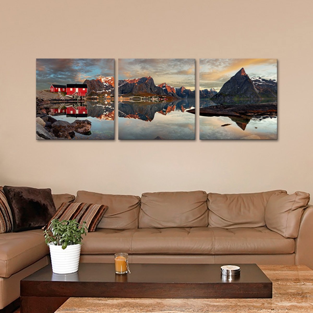 Panoramic Lake Multi Panel Canvas Wall Art