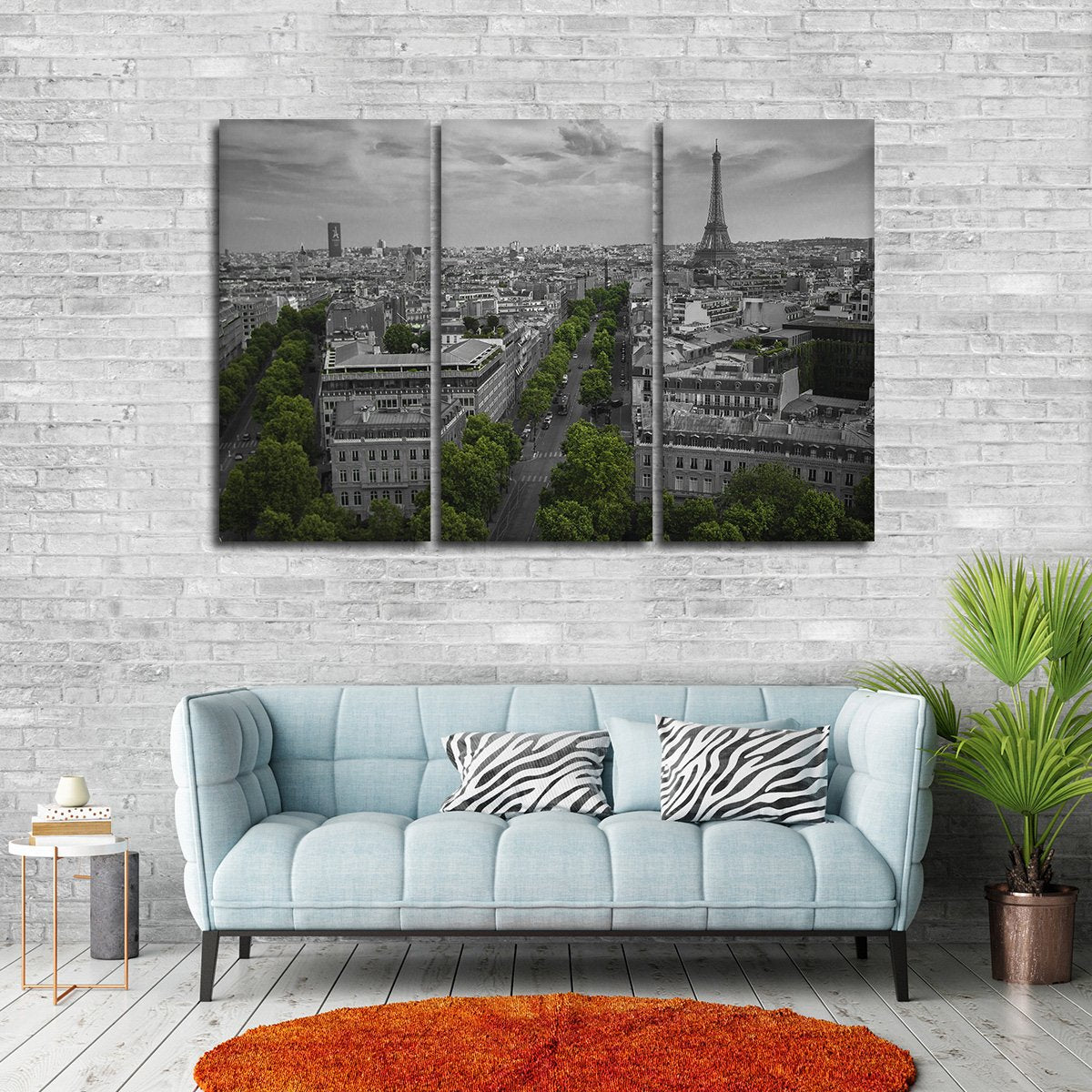 Paris View Pop Multi Panel Canvas Wall Art
