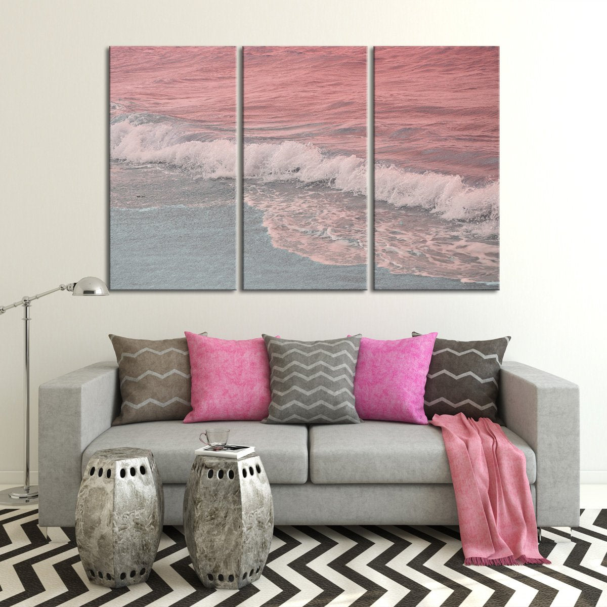 Pastel Ocean Multi Panel Canvas Wall Art