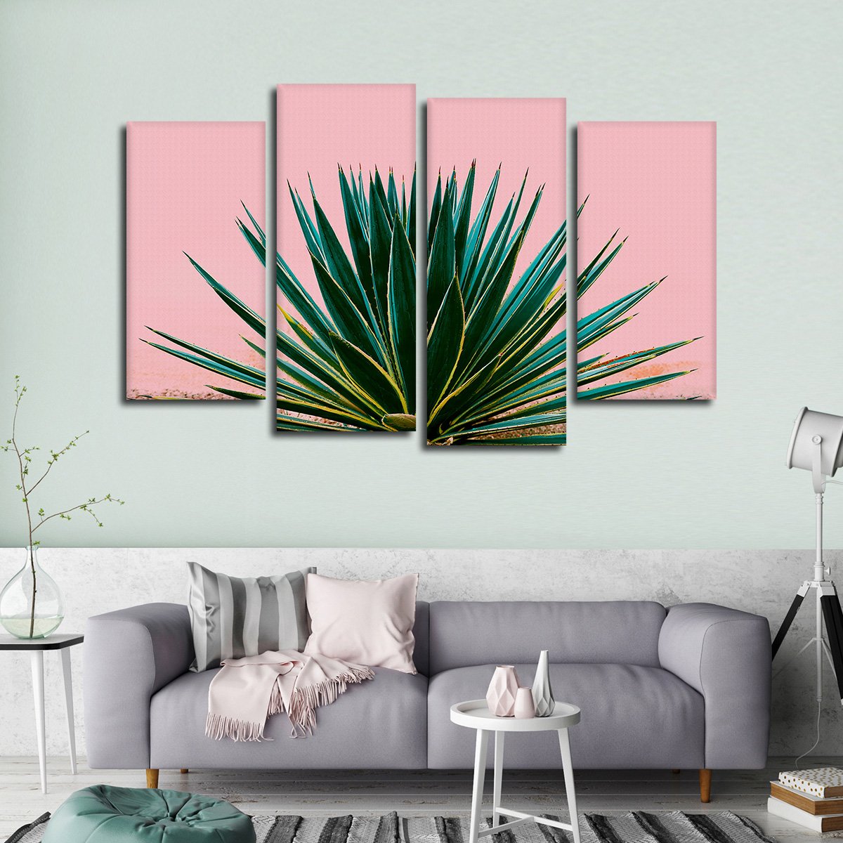 Pastel Tropics Multi Panel Canvas Wall Art