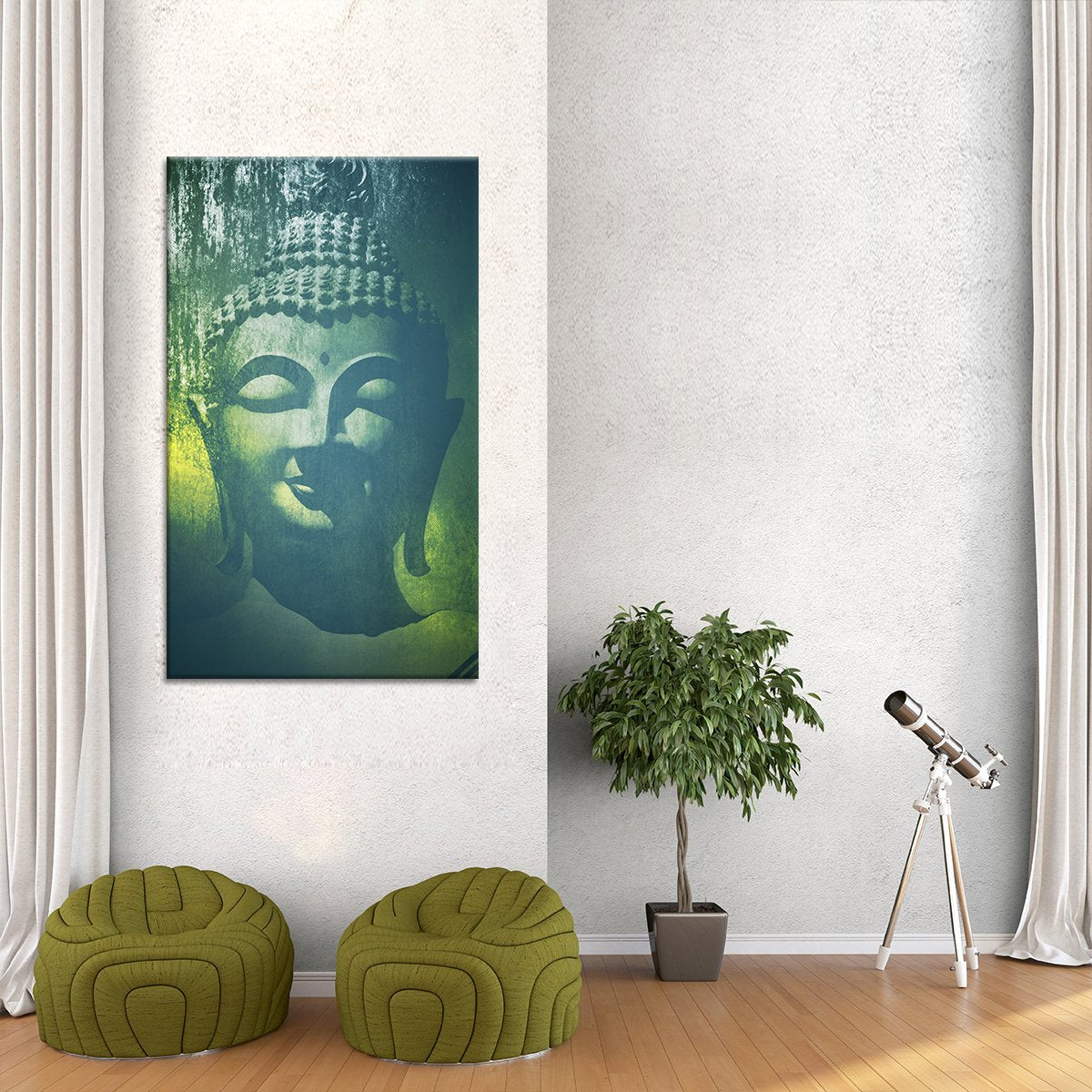Patina Buddha Multi Panel Canvas Wall Art