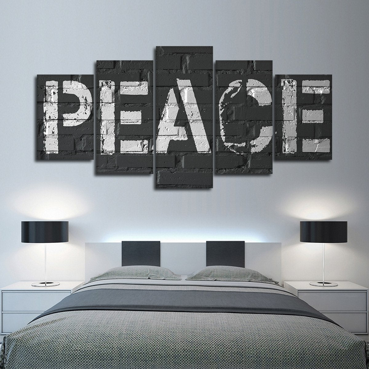 Peace Brick Wall Multi Panel Canvas Wall Art