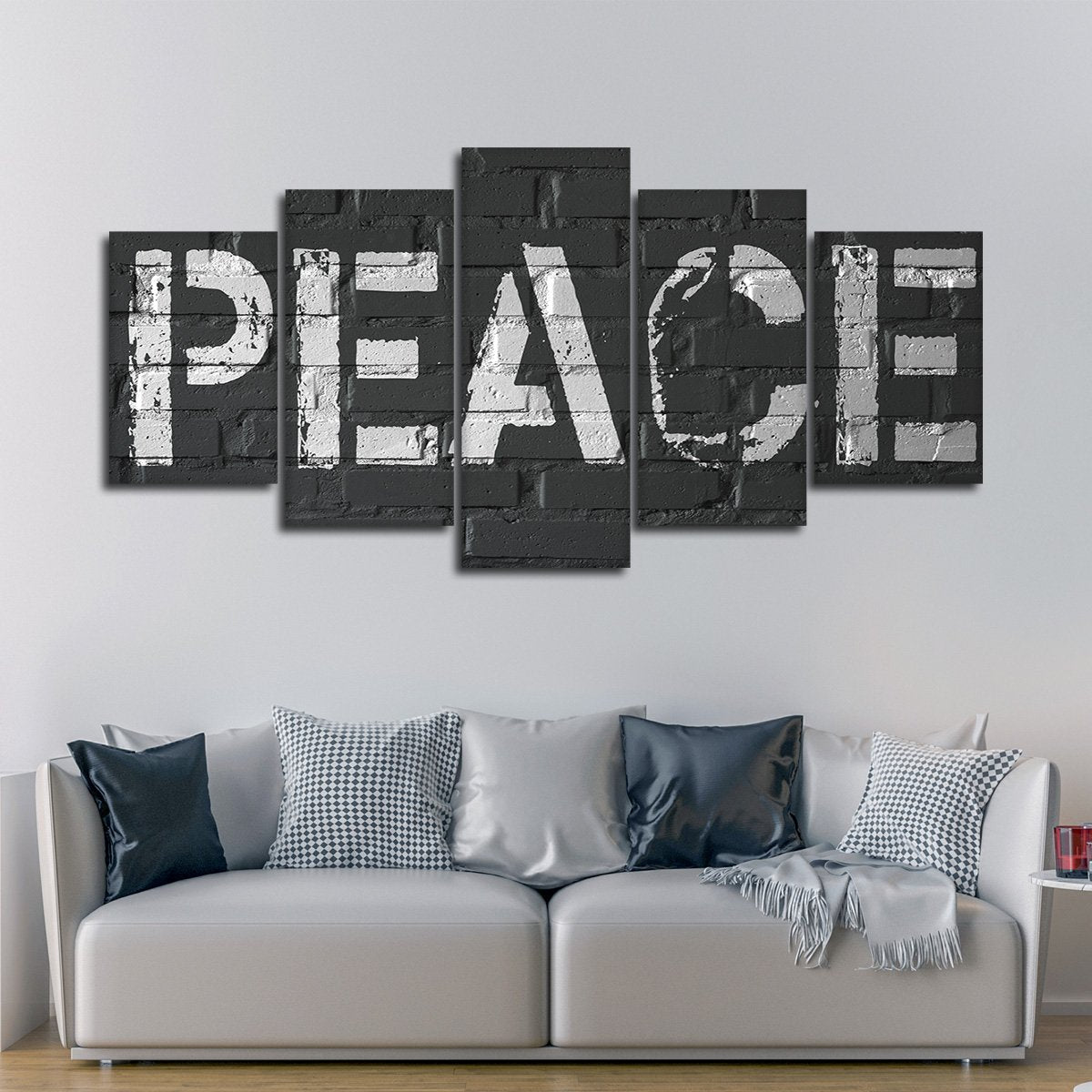 Peace Brick Wall Multi Panel Canvas Wall Art