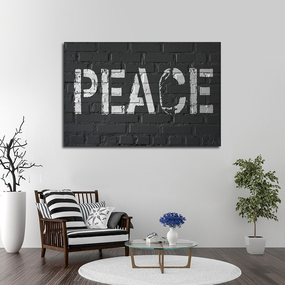 Peace Brick Wall Multi Panel Canvas Wall Art