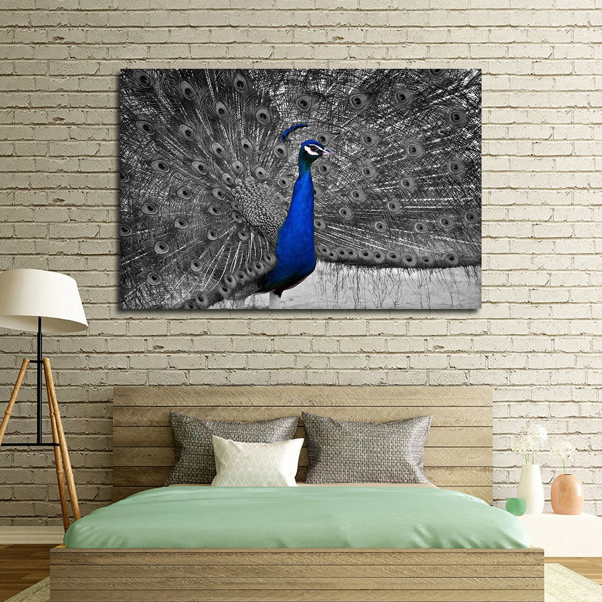 Peacock Pop Multi Panel Canvas Wall Art