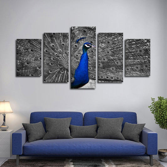 Peacock Pop Multi Panel Canvas Wall Art