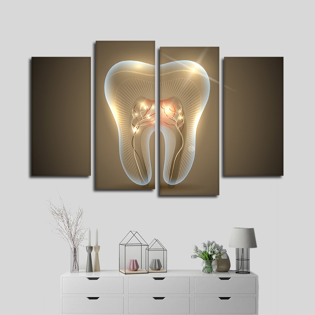 Pearly Whites Multi Panel Canvas Wall Art