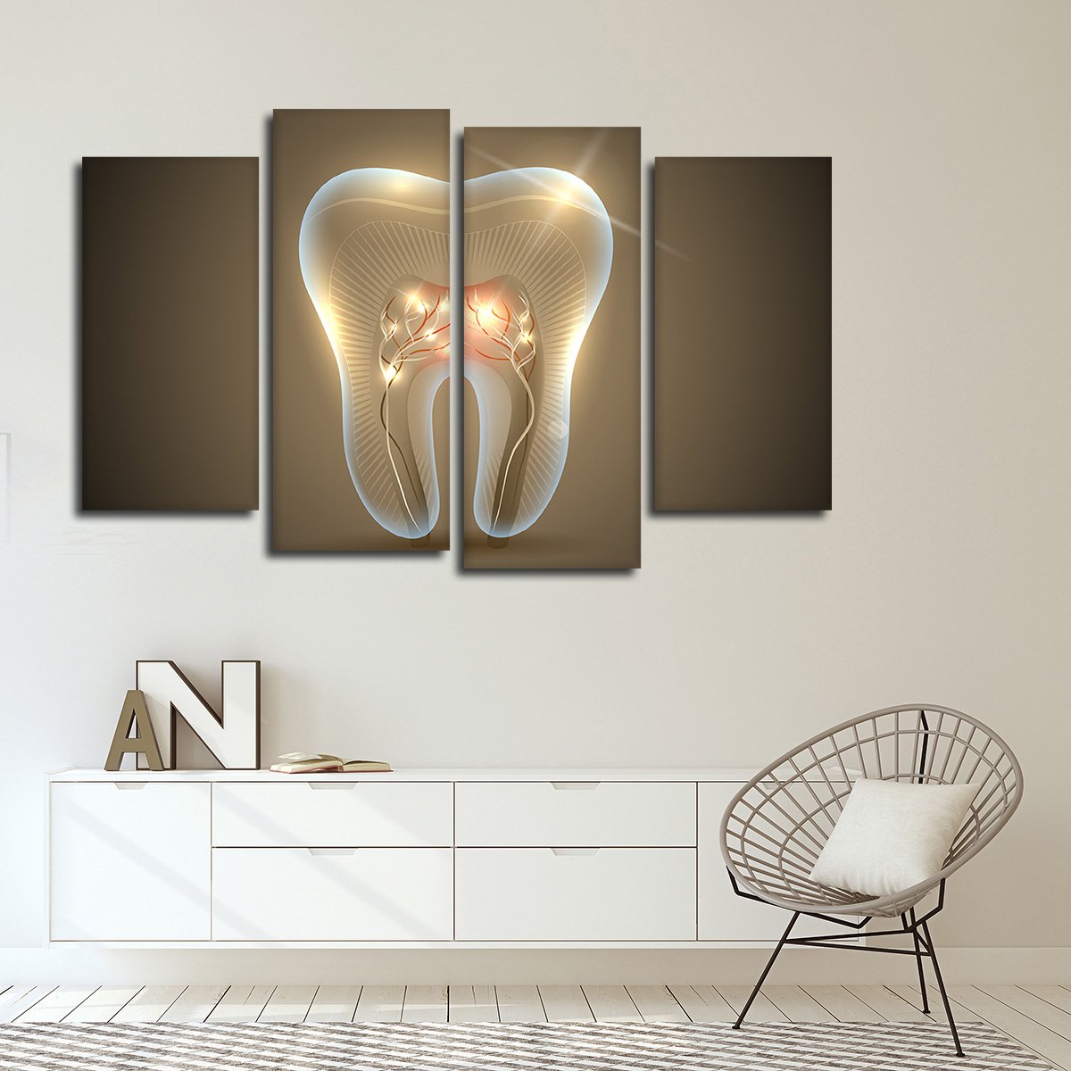 Pearly Whites Multi Panel Canvas Wall Art