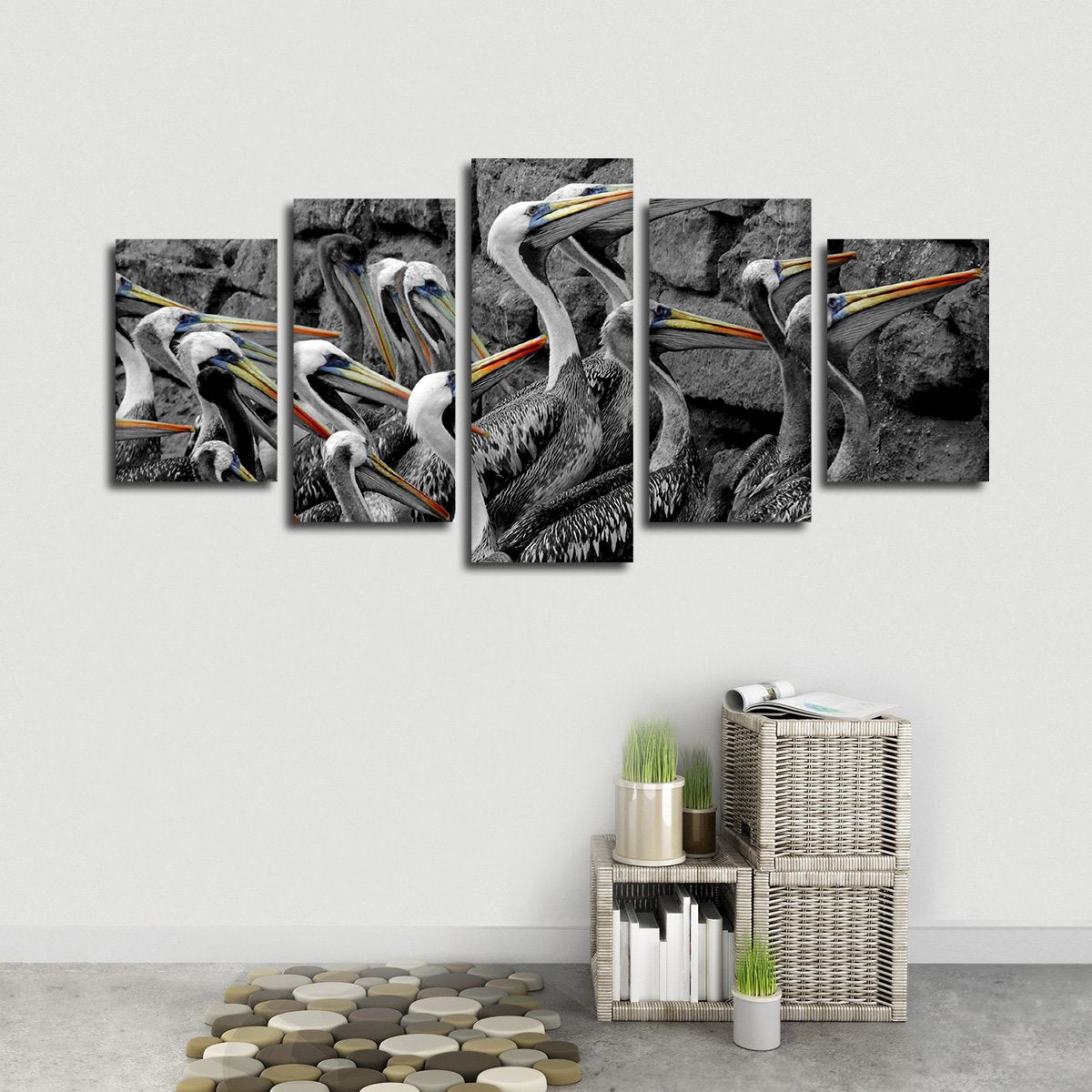 Pelican Group Pop Multi Panel Canvas Wall Art