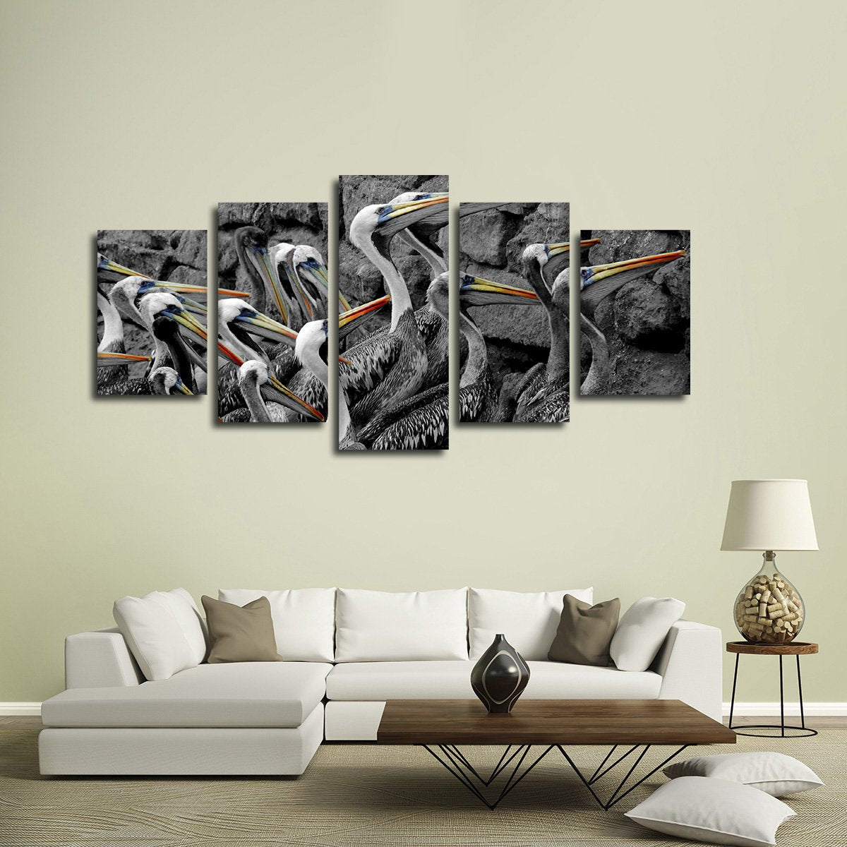 Pelican Group Pop Multi Panel Canvas Wall Art