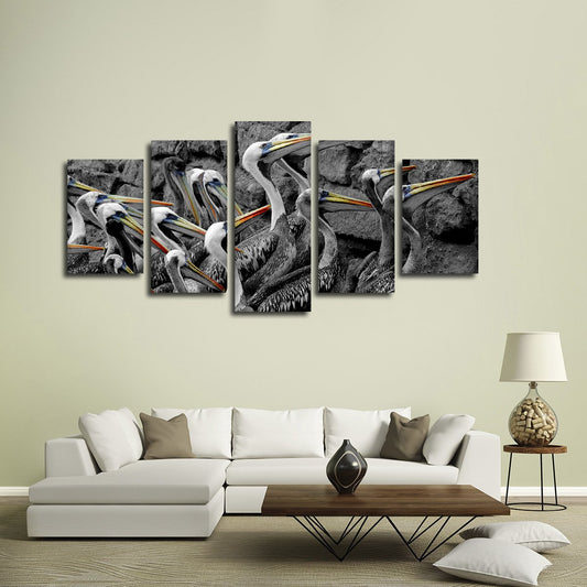 Pelican Group Pop Multi Panel Canvas Wall Art