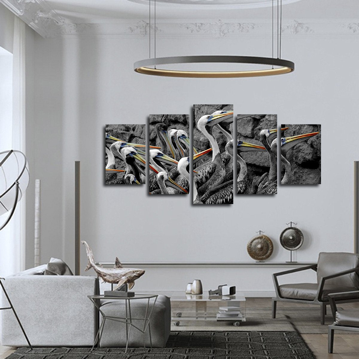Pelican Group Pop Multi Panel Canvas Wall Art