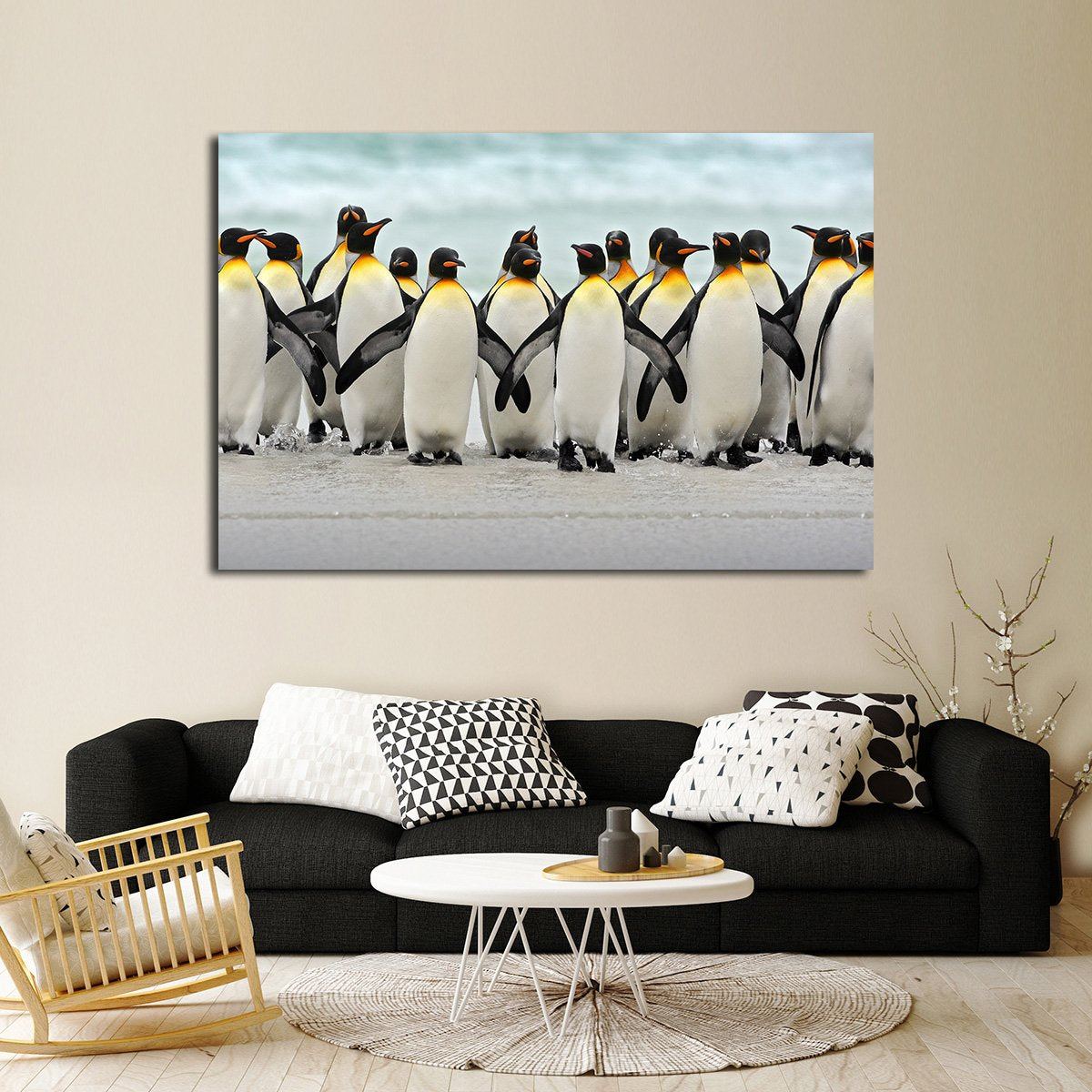 Penguins Multi Panel Canvas Wall Art