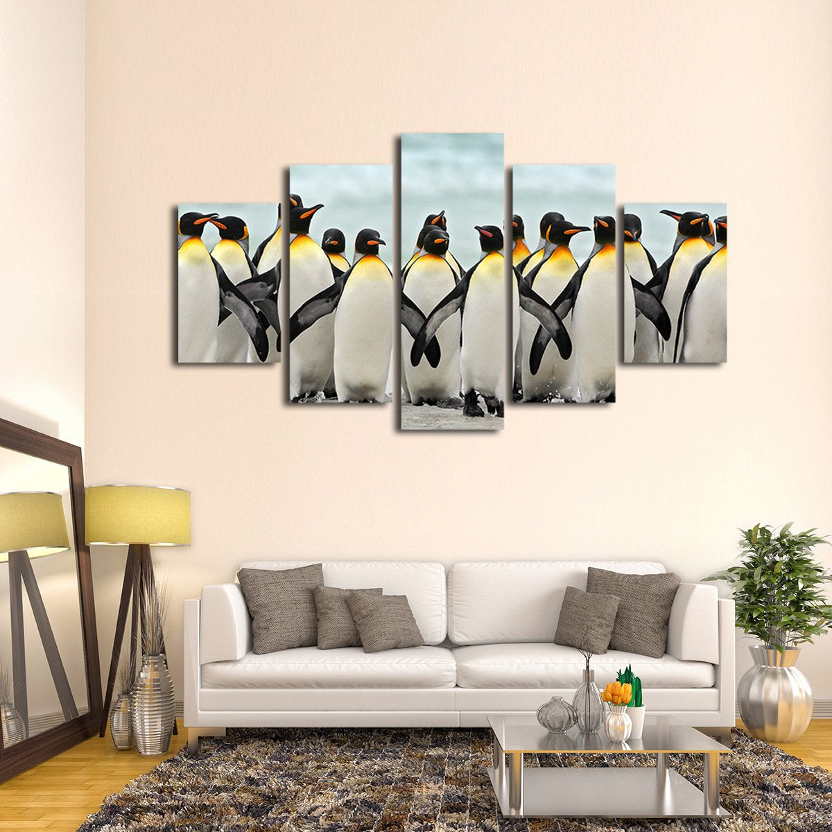 Penguins Multi Panel Canvas Wall Art