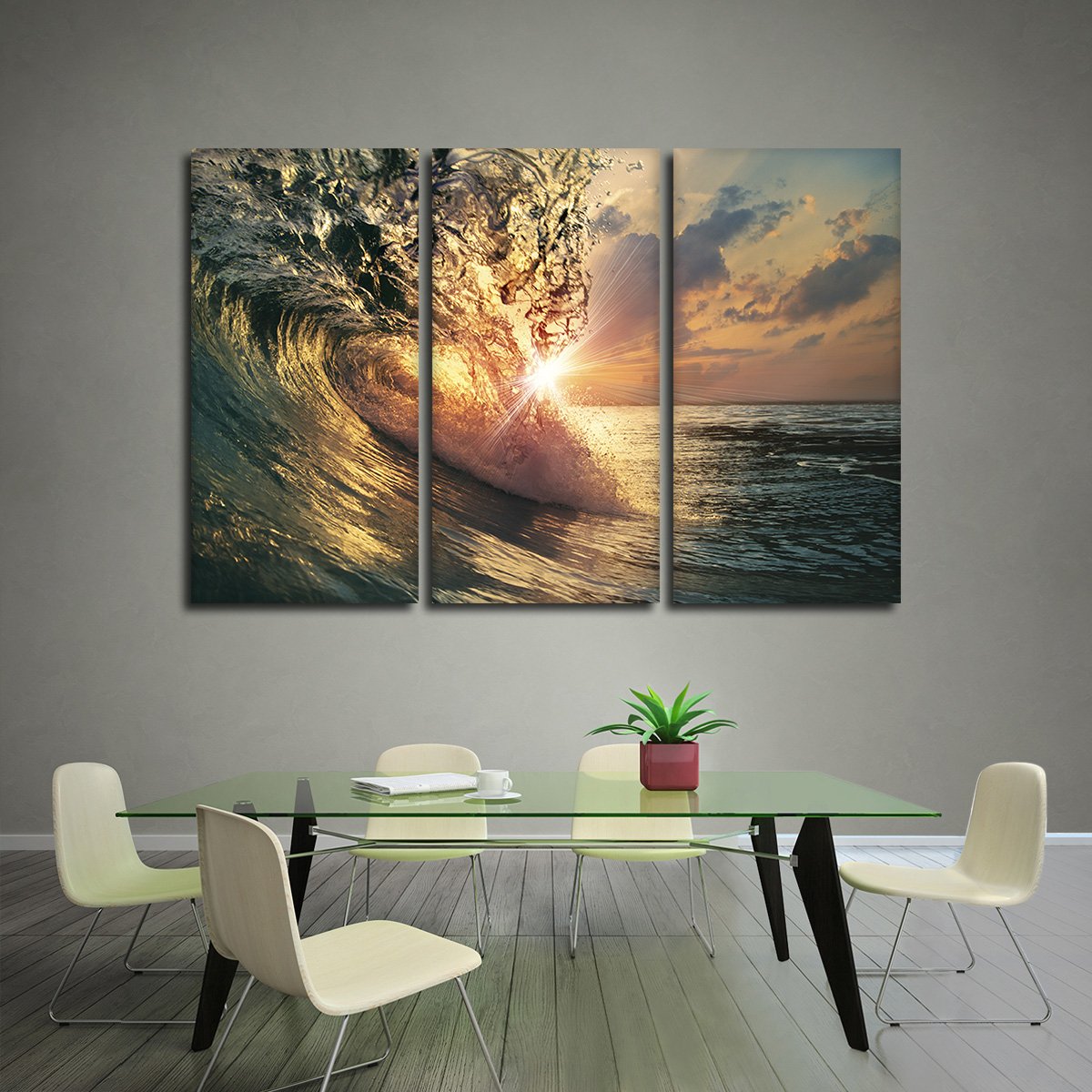 Perfect Wave Multi Panel Canvas Wall Art