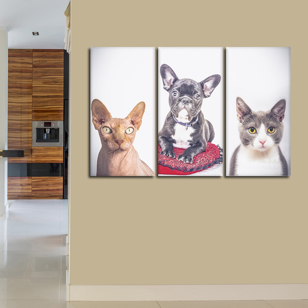 Pet Trio Multi Panel Canvas Wall Art