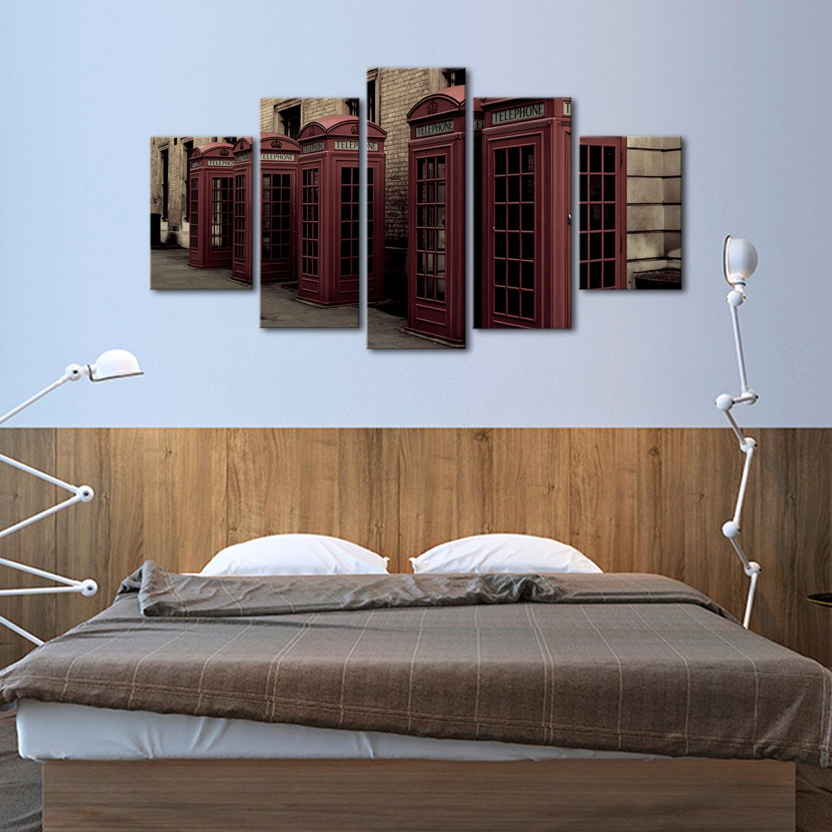 Phone Booth Multi Panel Canvas Wall Art
