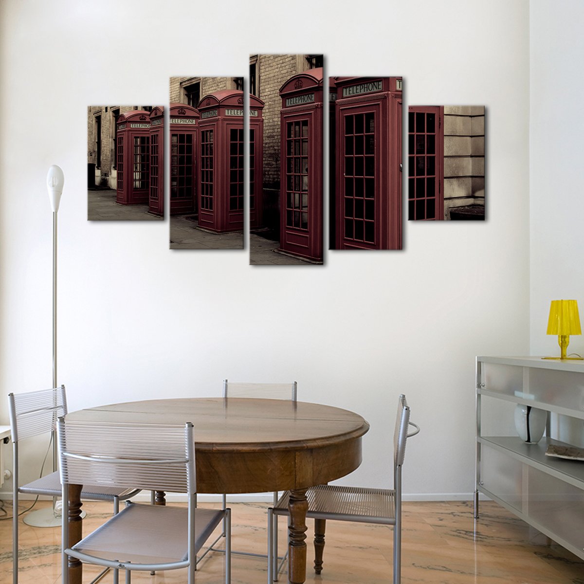Phone Booth Multi Panel Canvas Wall Art