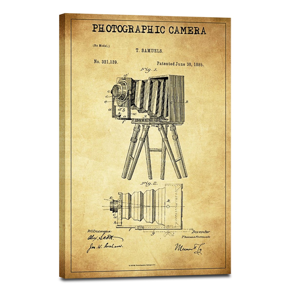 Photographic Camera Patent Canvas Wall Art