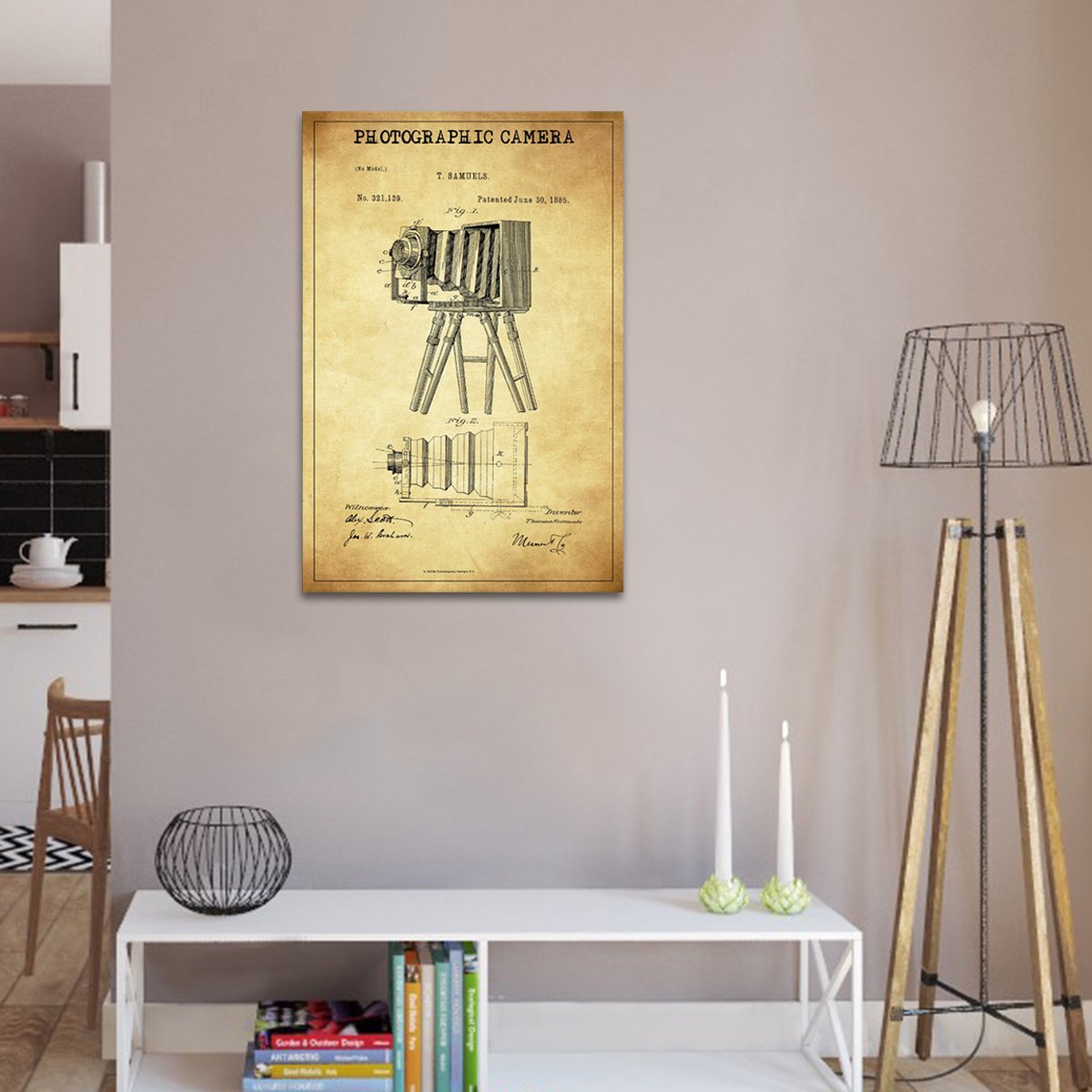 Photographic Camera Patent Canvas Wall Art