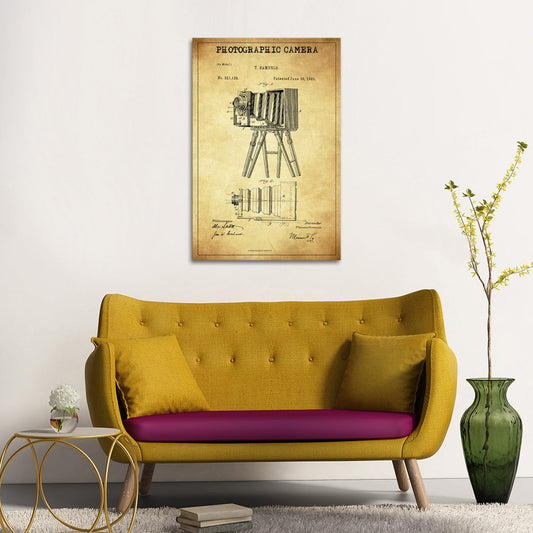 Photographic Camera Patent Canvas Wall Art
