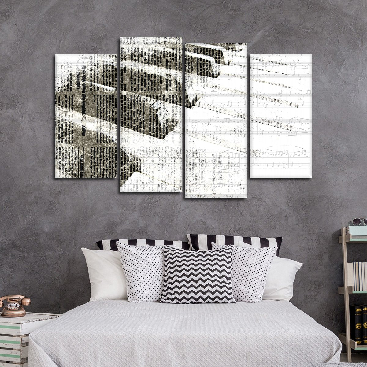 Piano Notes Multi Panel Canvas Wall Art