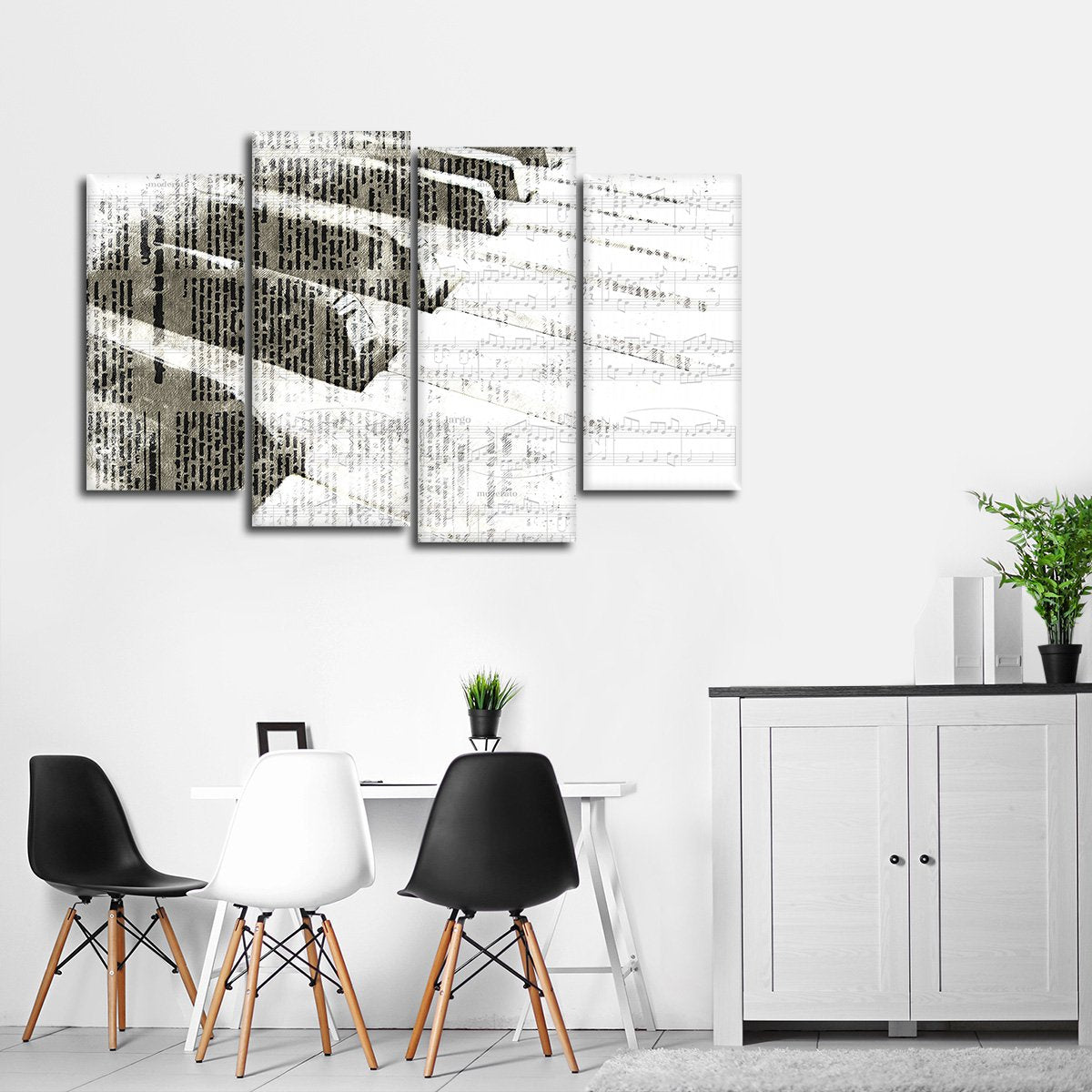 Piano Notes Multi Panel Canvas Wall Art
