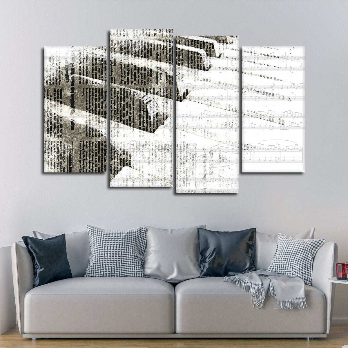 Piano Notes Multi Panel Canvas Wall Art