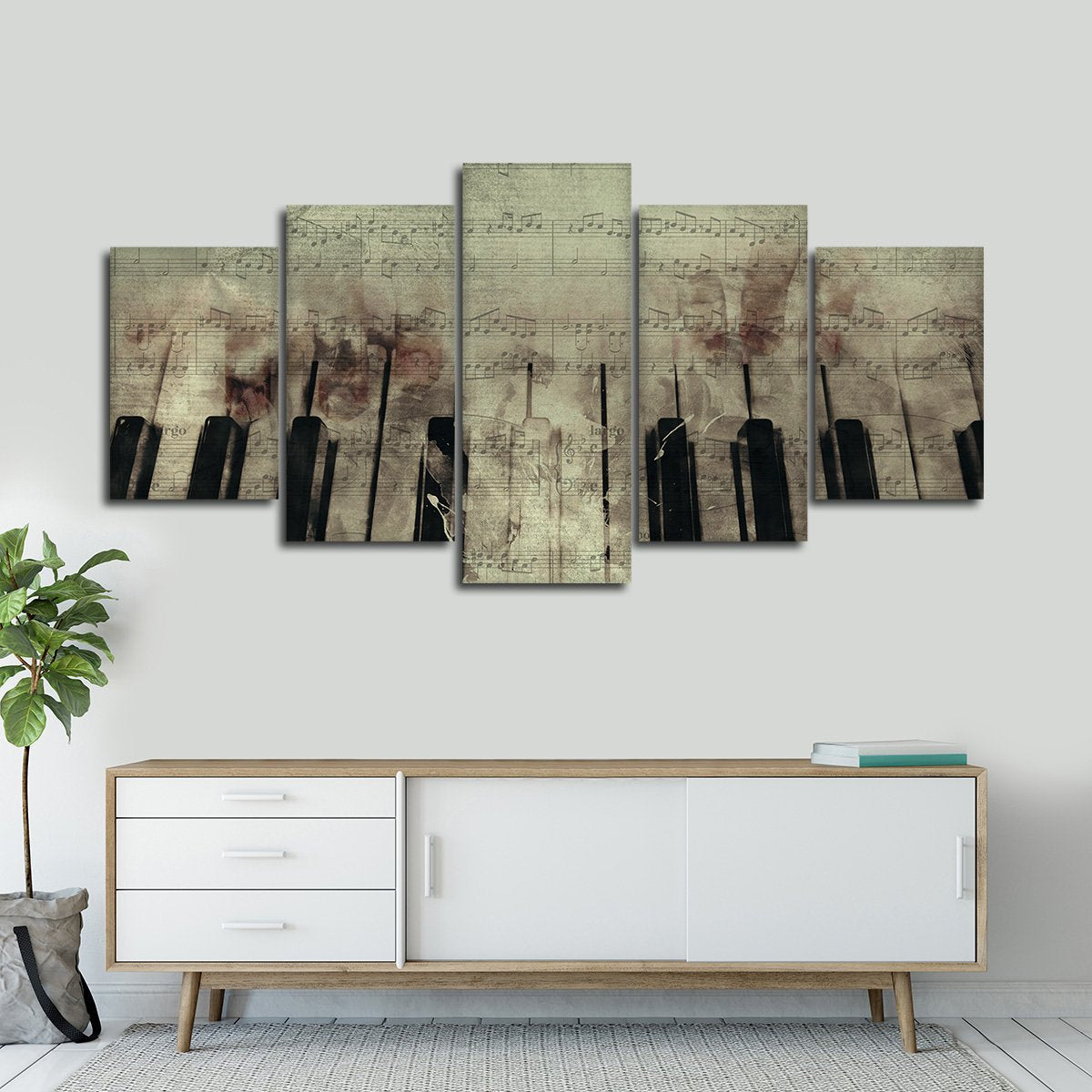 Piano Tunes Multi Panel Canvas Wall Art